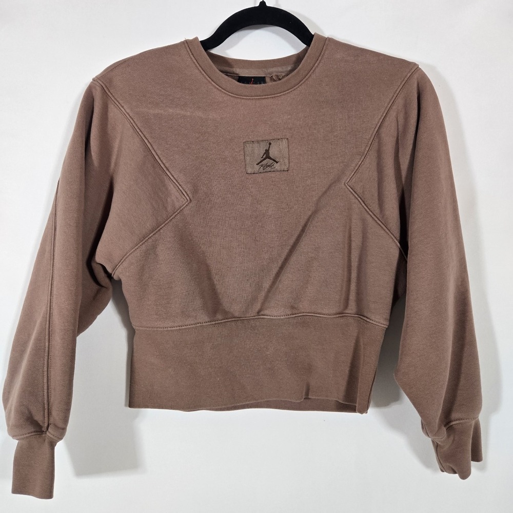 Jordan Brown Cropped Sweatshirt | Girls Size M 10 - 12 Years